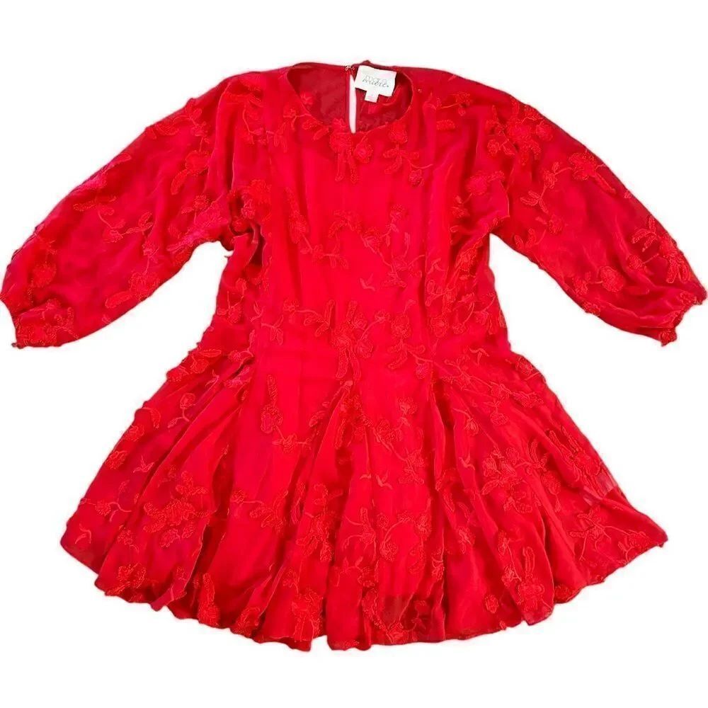 Anthropologie Mare Mare Amal Textured Embroidered Mini Dress